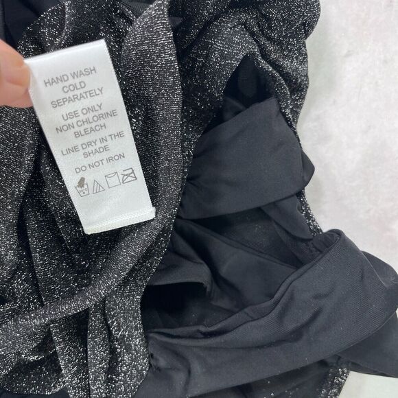 GabiFresh Swimsuit Women 16D/DD Metallic Silver Shimmer One Piece Sparkle Flirty - Picture 8 of 13